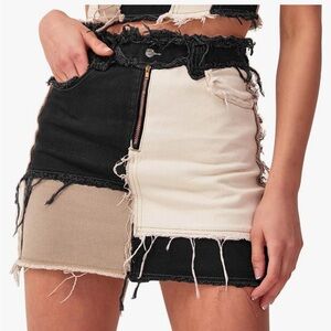 Color Block Mini Skirt